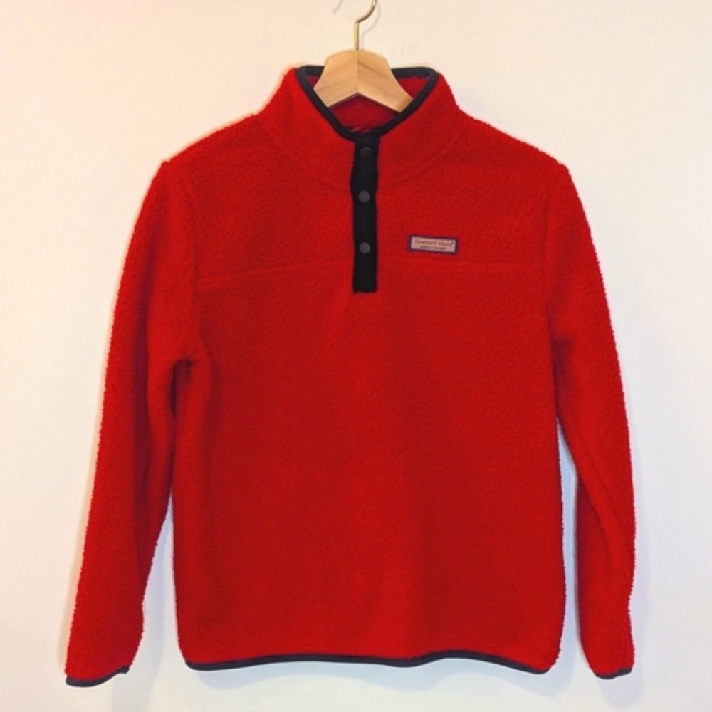 Vinyard Vines Girls Red Fleece Sweater - New w/o Tag